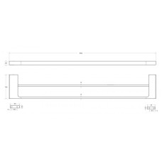 Полотенцедержатель двойной 80 см CEZARES SLIDER-THD-80-IN