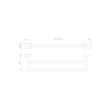 Полотенцедержатель двойной WONZON & WOGHAND, Темный графит (WW-9311)