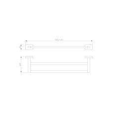 Полотенцедержатель двойной WONZON & WOGHAND, Темный графит (WW-9311)