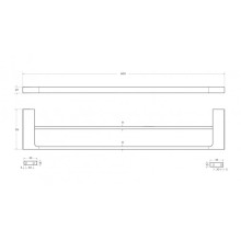 Полотенцедержатель двойной 60 см CEZARES SLIDER-THD-60-IN