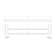 Полотенцедержатель двойной 60 см CEZARES SLIDER-THD-60-01