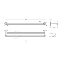 Полотенцедержатель двойной 65,5 см CEZARES RELAX-THD-65-GM