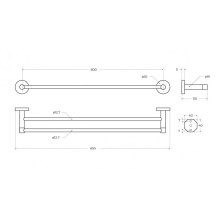 Полотенцедержатель двойной 65,5 см CEZARES RELAX-THD-65-GM