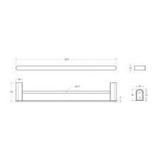 Полотенцедержатель двойной 60 см CEZARES STYLUS-THD-60-IN