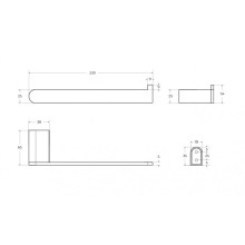 Полотенцедержатель 23 см CEZARES STYLUS-TH02-IN