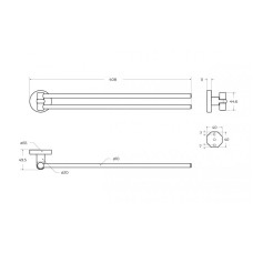 Полотенцедержатель двойной поворотный CEZARES RELAX-THD-S-01