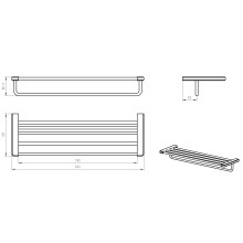 Полотенцедержатель с полкой WONZON & WOGHAND, Хром (WW-V3902-CR)