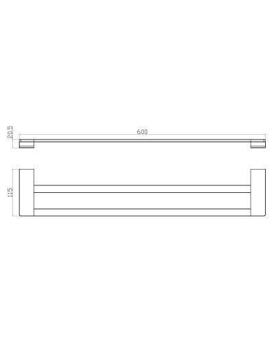 Полотенцедержатель двойной WONZON & WOGHAND, Темный графит (WW-9111-GM)