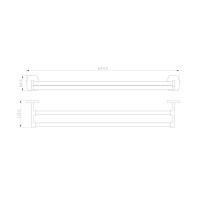 Полотенцедержатель двойной WONZON & WOGHAND, Хром (WW-1001)