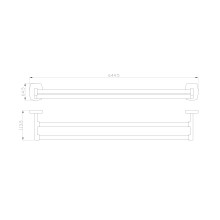 Полотенцедержатель двойной WONZON & WOGHAND, Хром (WW-1001)