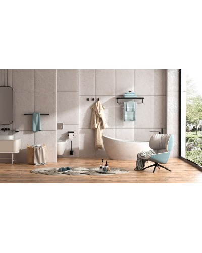 Полотенцедержатель с полкой WONZON & WOGHAND, Черный (WW-7781)