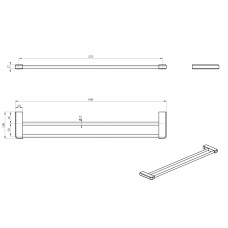 Полотенцедержатель двойной WONZON & WOGHAND, Хром (WW-V3102-CR)