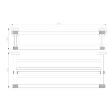 Полотенцедержатель с полкой WONZON & WOGHAND, Черный/Золото (WW-9281)