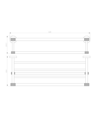 Полотенцедержатель с полкой WONZON & WOGHAND, Черный/Золото (WW-9281)