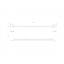 Полотенцедержатель двойной WONZON & WOGHAND, Хром (WW-6611)