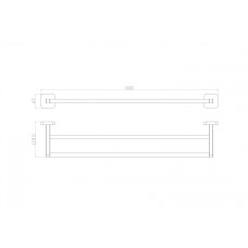 Полотенцедержатель двойной WONZON & WOGHAND, Хром (WW-6611)