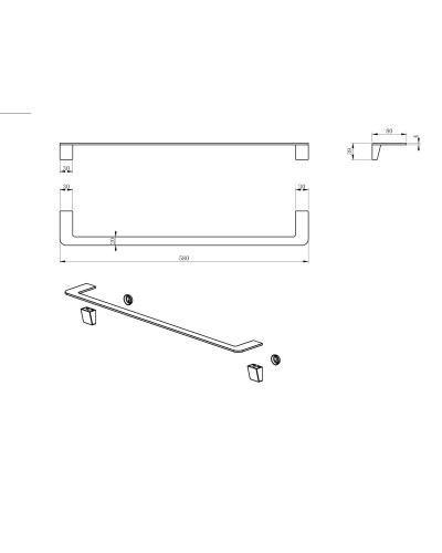 Вешалка для полотенец WONZON & WOGHAND, Хром (WW-V2101-CR)