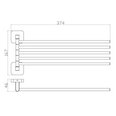 Полотенцедержатель поворотный WONZON & WOGHAND, Хром (WW-6661)