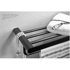 Полотенцедержатель с полкой WONZON & WOGHAND, Черный (WW-7781)