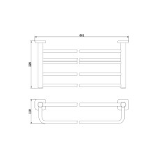 Полотенцедержатель с полкой WONZON & WOGHAND, Брашированное золото (WW-V1901-BG)