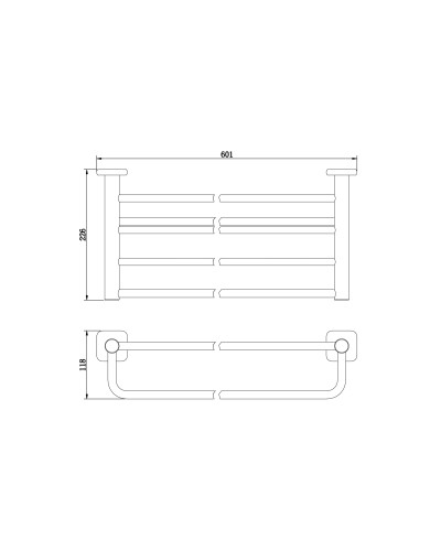 Полотенцедержатель с полкой WONZON & WOGHAND, Брашированное золото (WW-V1901-BG)