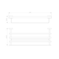 Полотенцедержатель с полкой WONZON & WOGHAND, Хром (WW-9781)