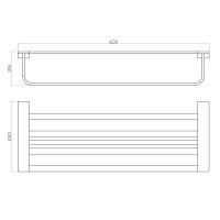 Полотенцедержатель с полкой WONZON & WOGHAND, Черный (WW-9181-BL)