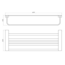 Полотенцедержатель с полкой WONZON & WOGHAND, Черный (WW-9181-BL)