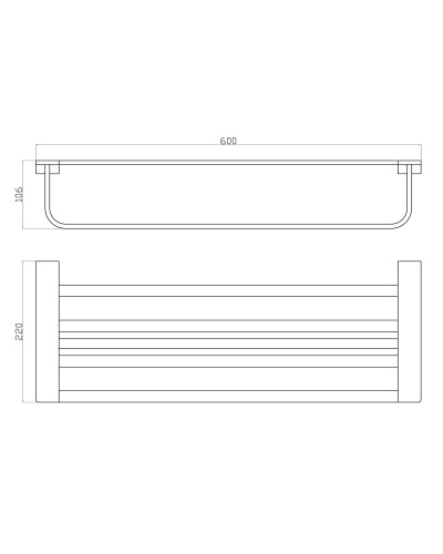 Полотенцедержатель с полкой WONZON & WOGHAND, Черный (WW-9181-BL)