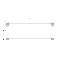 Полотенцедержатель двойной WONZON & WOGHAND, Черный/Золото (WW-9211)
