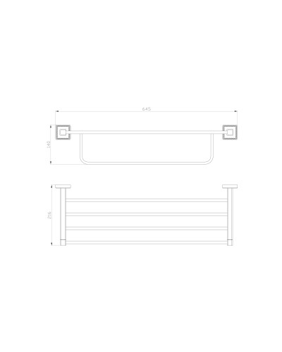 Полотенцедержатель с полкой WONZON & WOGHAND, Бронза (WW-7281)