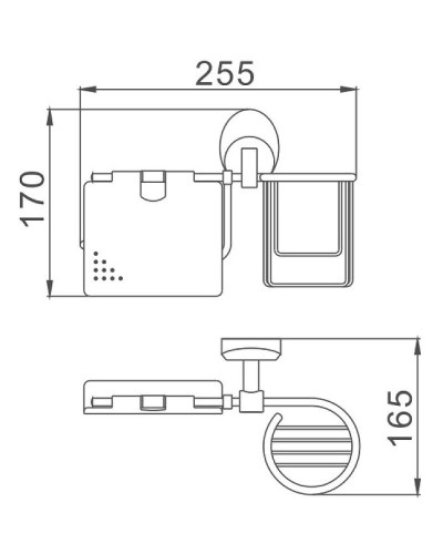 Держатель туалетной бумаги и освежителя воздуха Haiba HB1603-1 с крышкой Хром