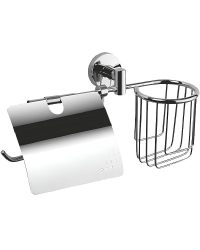 Держатель туалетной бумаги и освежителя воздуха Haiba HB1703-1 с крышкой Хром