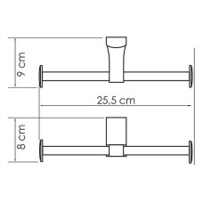 Держатель туалетной бумаги WasserKRAFT Leine K-5096D двойной Хром