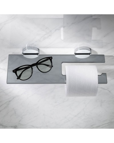 Держатель туалетной бумаги Keuco Edition 90 19073 018000 с полочкой Хром Серый