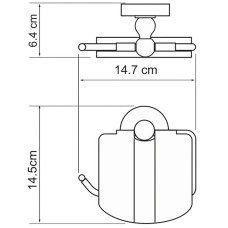 Держатель туалетной бумаги WasserKRAFT Nau K-7725 с крышкой Хром