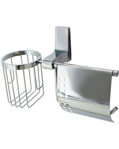 Держатель туалетной бумаги и освежителя воздуха WasserKRAFT Lopau K-6059 с крышкой Хром