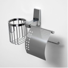 Держатель туалетной бумаги и освежителя воздуха WasserKRAFT Lopau K-6059 с крышкой Хром