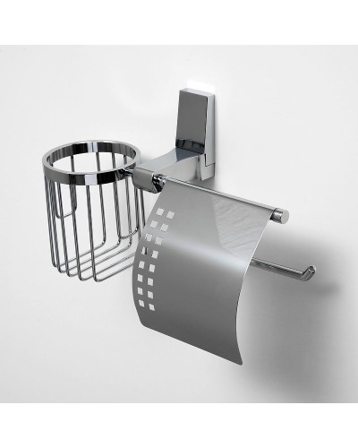 Держатель туалетной бумаги и освежителя воздуха WasserKRAFT Lopau K-6059 с крышкой Хром