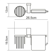 Держатель туалетной бумаги и освежителя воздуха WasserKRAFT Lopau K-6059 с крышкой Хром