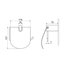 Держатель туалетной бумаги Excellent Kobo DOEX.1707CR с крышкой Хром