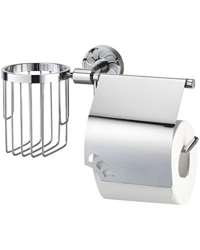 Держатель туалетной бумаги и освежителя воздуха WasserKRAFT Isen K-4059 с крышкой Хром