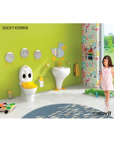 Держатель туалетной бумаги Creavit Ducky BR20213Y с крышкой Желтый