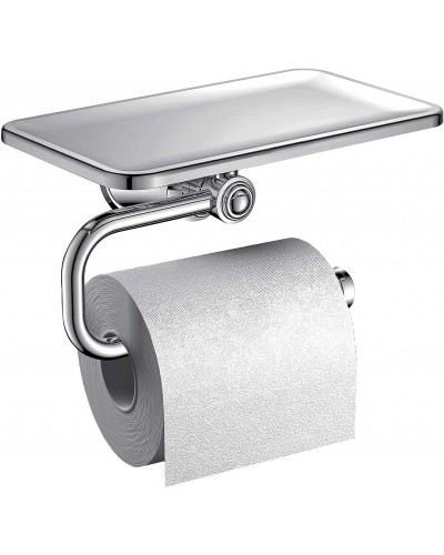 Держатель туалетной бумаги Cezares Liberty CZR-F-8989 с полкой Хром