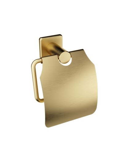 Держатель для туалетной бумаги с крышкой WONZON & WOGHAND, Брашированное золото (WW-V1802-BG)
