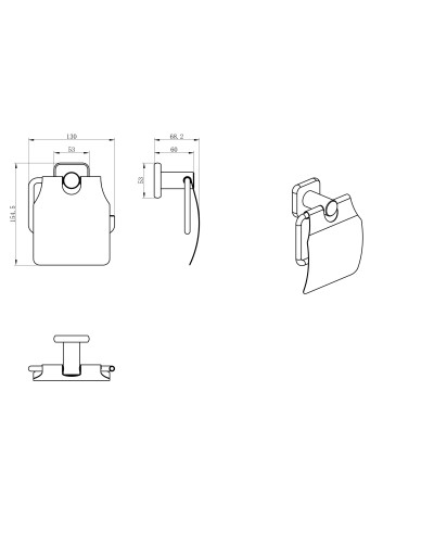 Держатель для туалетной бумаги с крышкой WONZON & WOGHAND, Брашированное золото (WW-V1802-BG)