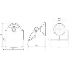 Держатель туалетной бумаги Bemeta Retro Gold and Сhrom 144212018 с крышкой Золото Хром