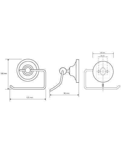 Держатель туалетной бумаги Bemeta Retro chrom 144312022 Хром