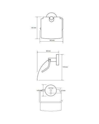 Держатель туалетной бумаги Bemeta Graphit 156112012 Антрацит матовый