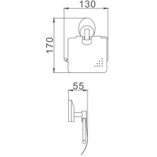 Держатель туалетной бумаги Haiba HB1603 с крышкой Хром
